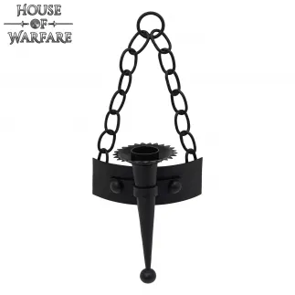 Medieval Castle Chained Wall Mounting Hand Forged Candle Stand