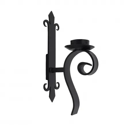 Medieval Castle Rustic Hand Forged Iron Wall Mounting Candle Stand