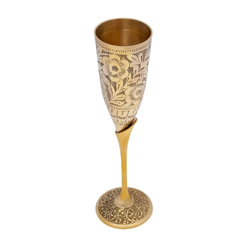 The Princely Banquet Champagne Glasses Solid Brass Chalice