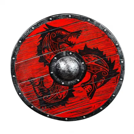 Fenrir Handcrafted Wooden Shield with 1.5 mm Steel Shield Boss