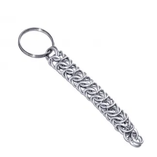 Rustic Chainmail Keychain with Persian Weave Mild Steel Butted, 10mm 16gauge