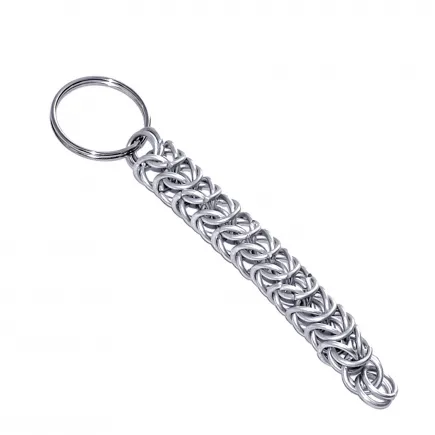 Rustic Chainmail Keychain with Persian Weave Mild Steel Butted, 10mm 16gauge