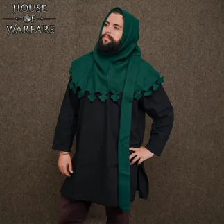 Late Medieval Green Liripipe Woolen Hood