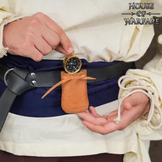 Pirateâ€™s Compass with Genuine Leather Belt Pouch