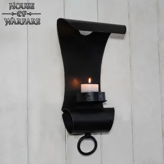 Medieval Castle Hand Forged Iron Wall Mounting Candle Stand