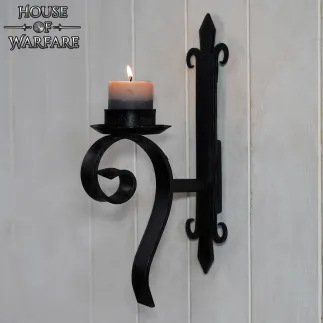 Medieval Castle Rustic Hand Forged Iron Wall Mounting Candle Stand