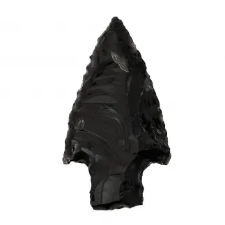 Prehistoric Obsidian Black Small Arrowhead 4.8cm