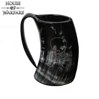 The Pirate Skull Genuine Drinking Horn Tankard