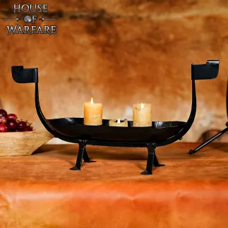 Hand Forged Viking Ship Candle Holder