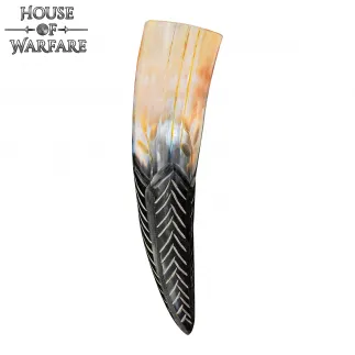 The Leaf Blade Drinking Horn with Hand Carved Design