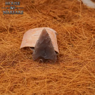 Historic Flint Stone Stemmed Hunting Arrowhead Brown 4cm