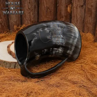 The Pirate Skull Genuine Drinking Horn Tankard