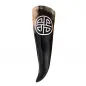 Viking Warrior Drinking Horn with Valknut Hand Carved Design