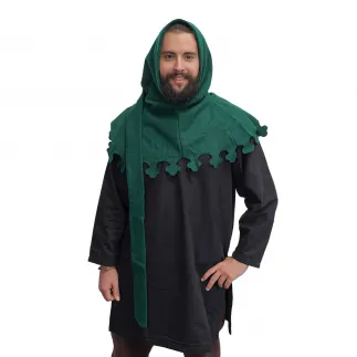 Late Medieval Green Liripipe Woolen Hood