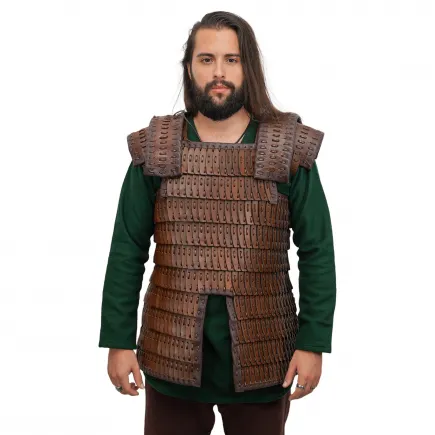 LEATHER LAMELLAR VIKING / VARANGIAN ARMOUR. Ideal for Viking, Slavs, Rus, Khazars, Varangians BLACK / BROWN