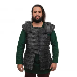 LEATHER LAMELLAR VIKING / VARANGIAN ARMOUR. Ideal for Viking, Slavs, Rus, Khazars, Varangians BLACK / BROWN