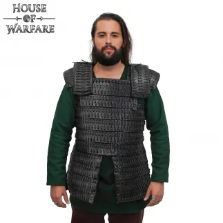 LEATHER LAMELLAR VIKING / VARANGIAN ARMOUR. Ideal for Viking, Slavs, Rus, Khazars, Varangians BLACK / BROWN