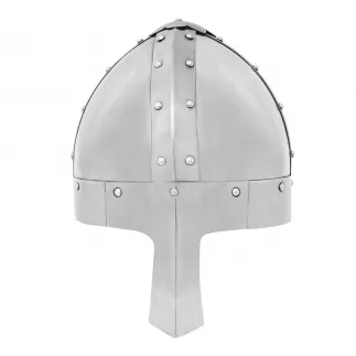 Medieval Norman Nasal Steel Helmet with Leather Liner