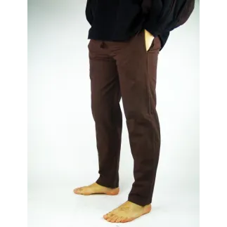 Pantalon droit à poches, en coton