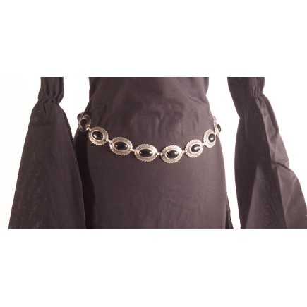 Ceinture en métal avec pierres noires